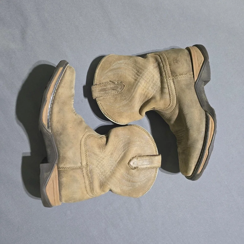 Ariat Western Boots Kids Size 13 Tan Leather Square Toe  Cowboy, Ranch Rodeo